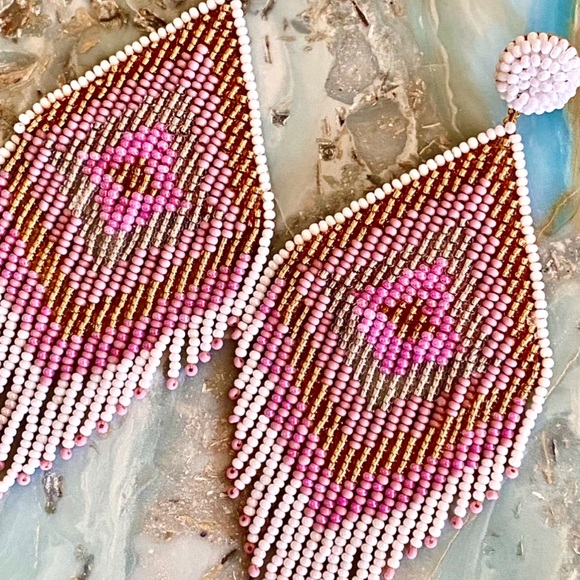 🌺🎉HP🎉🌺 NWT Deepa Gurnani Beaded Diamond Fringe Chandeliers - Picture 7 of 16